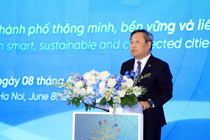 Chủ tịch UBND TP. Hà Nội Vũ Đại Thắng phát biểu tại sự kiện.