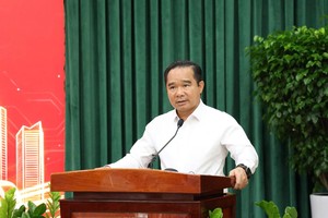Chủ tịch UBND TP.HCM Nguyễn Văn Được phát biểu tại hội nghị. Ảnh: TT. 