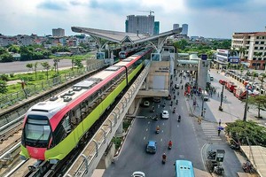 Ga S9 trên tuyến đường sắt đô thị Nhổn - Ga Hà Nội (Ảnh: PV)