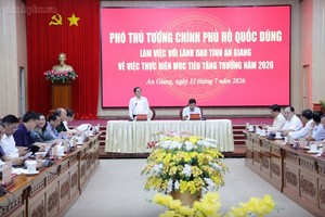 Phó Thủ tướng Chính phủ Hồ Quốc Dũng làm việc với tỉnh An Giang - Ảnh: VGP