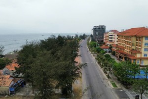 Khu vực đường Trương Pháp và bãi biển Nhật Lệ, tỉnh Quảng Trị. Ảnh: Ngọc Tân