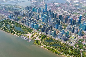 Phối cảnh Dự án đầu tư xây dựng Trục Đại lộ cảnh quan sông Hồng.