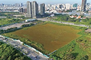 Dự án Lotte Eco Smart City Thu Thiem tại Khu đô thị mới Thủ Thiêm, TP.HCM. Phát Đạt sẽ nắm 35% vốn tại Lotte Properties HCMC, trở thành đối tác chiến lược cùng Tập đoàn Lotte phát triển dự án có tổng vốn đầu tư dự kiến khoảng 60.000 tỷ đồng (Ảnh: Lê Toàn) 