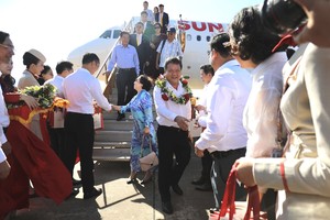 Quảng Trị đón chuyến bay đầu tiên từ tỉnh Khánh Hòa đến Cảng hàng không Đồng Hới 