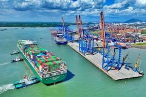 Một đoạn luồng hàng hải Vũng Tàu - Thị Vải.