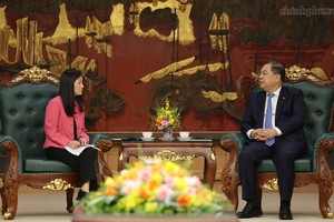 Phó Thủ tướng Thường trực Chính phủ Phạm Gia Túc tiếp Đại sứ Đặc mệnh toàn quyền Hợp chúng quốc Hoa Kỳ tại Việt Nam Jennifer Wicks - Ảnh: chinhphu.vn/Phương Nguyên