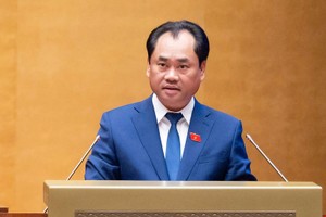 Bộ trưởng Bộ Nông nghiệp và Môi trường Trịnh Việt Hùng báo cáo thêm một số vấn đề đại biểu quan tâm - Ảnh: QH. 