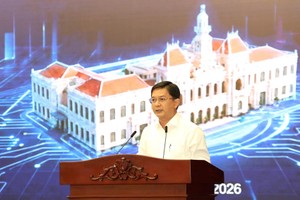 Ông Nguyễn Mạnh Cường, Phó chủ tịch UBND TP.HCM quán triệt những nội dung cốt lõi, điểm mới, cơ chế, chính sách đặc thù, vượt trội của Luật Phát triển đô thị. Ảnh: TT 