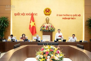 Phó chủ tịch Quốc hội Nguyễn Khắc Định điều hành phiên thảo luận. 