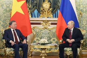 Ngày 10/5/2025 (giờ địa phương), tại Điện Kremlin, thủ đô Moskva, Tổng Bí thư Tô Lâm đã hội đàm với Tổng thống Vladimir Putin trong khuôn khổ chuyến thăm chính thức Liên bang Nga và tham dự Lễ kỷ niệm 80 năm Ngày Chiến thắng trong Chiến tranh Vệ quốc vĩ đại. (Ảnh: Thống Nhất/TTXVN)