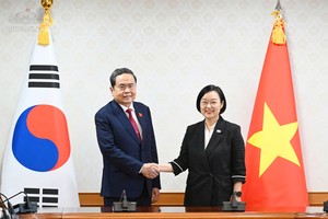 Chủ tịch Quốc hội Trần Thanh Mẫn và Thủ tướng Hàn Quốc Han Seong Sook.
