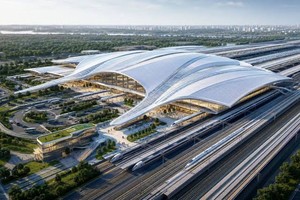 Phối cảnh Tổ hợp ga đường sắt Ngọc Hồi.