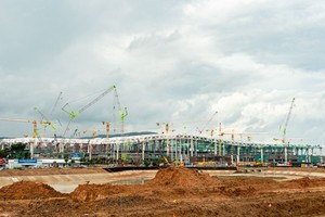 Thi công Nhà ga T2 Cảng hàng không quốc tế Phú Quốc.