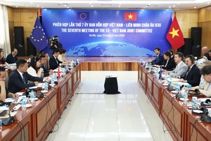 Phiên họp lần thứ 7 Ủy ban hỗn hợp Việt Nam-EU. (Ảnh: An Đăng/TTXVN)
