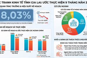 Số liệu đóng góp các ngành trong tăng trưởng GRDP của tỉnh Gia Lai. Nguồn: UBND tỉnh Gia Lai.