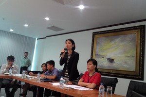 Bà Trần Anh Đào, Phó Tổng giám đốc HOSE tại buổi họp báo