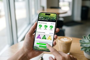 Giao diện Go Green Go Up trên Vietcap App ghi nhận số cây quy đổi từ hoạt động giao dịch tại Vietcap.