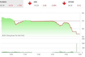 Phiên chiều 5/12: Lực bán ồ ạt, hai sàn lao dốc