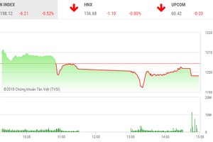 Phiên chiều 10/4: Ồ ạt chốt lời, VN-Index đứt mạch tăng