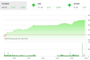 Phiên chiều 11/9: Thị trường khởi sắc, VN-Index tăng gần 15 điểm
