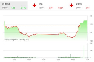 Phiên chiều 29/8: Bluechips hồi phục, VN-Index quay đầu tăng điểm