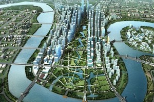 Phối cảnh tổng thể Khu đô thị mới Thủ Thiêm.