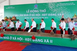 Nhà xã hội Đặng Xá II sẽ được bàn giao dịp Tết Giáp Ngọ 2014