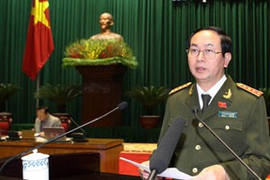 Bộ trưởng Bộ Công an Trần Đại Quang báo cáo tại Quốc hội