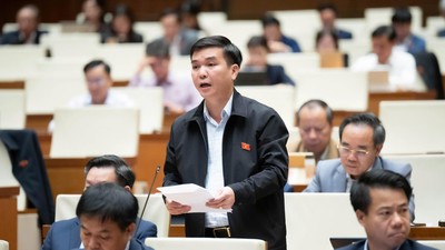 Đại biểu Hà Sỹ Huân (đoàn Thái Nguyên) phát biểu sáng 18/11