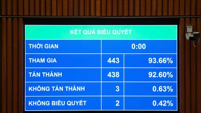 Quốc hội vừa thông qua Luật Thuế thu nhập cá nhân (sửa đổi) với 93,66% đại biểu tham gia biểu quyết tán thành