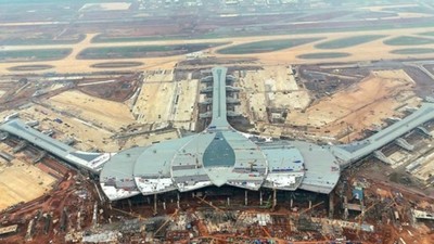 Thi công sân bay Long Thành. 