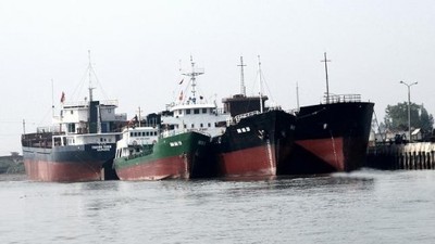 Một góc Cảng biển Diêm Điền. 