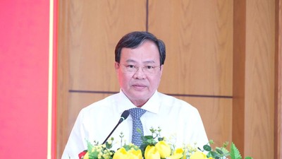 Ông Lê Văn Hẳn phát biểu nhận nhiệm vụ Phó Bí thư tỉnh Tây Ninh. Ảnh: Báo Tây Ninh