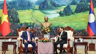 Thủ tướng Phạm Minh Chính hội kiến Tổng Bí thư, Chủ tịch nước Lào 