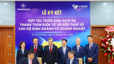 Saigonbank hợp tác VNPAY triển khai dịch vụ thanh toán điện tử và nộp thuế số cho hộ kinh doanh, doanh nghiệp