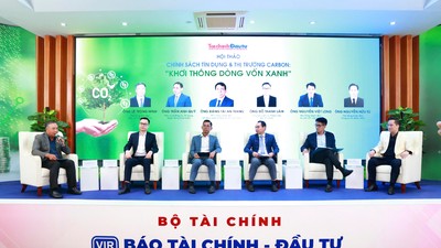 Phiên thảo luận tại Hội thảo “Chính sách tín dụng và thị trường carbon: Khơi thông dòng vốn xanh”. Ảnh: Chí Cường