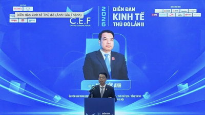 TS Mạc Quốc Anh, Phó Chủ tịch kiêm Tổng Thư ký Hiệp hội Doanh nghiệp nhỏ và vừa thành phố Hà Nội (HANOISME) phát biểu tại sự kiện