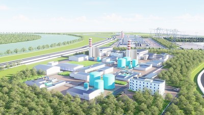 Phối cảnh nhà máy nhiệt điện LNG có quy mô lớn nhất Việt Nam. Ảnh: UBND TP Hải Phòng.