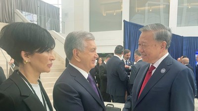 Tổng Bí thư Tô Lâm gặp lãnh đạo các nước nhân dịp tham dự cuộc họp khai mạc Hội đồng hòa bình về Gaza. Ảnh: TTXVN