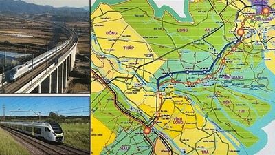 Bản đồ hướng tuyến đường sắt TP.HCM - Cần Thơ.