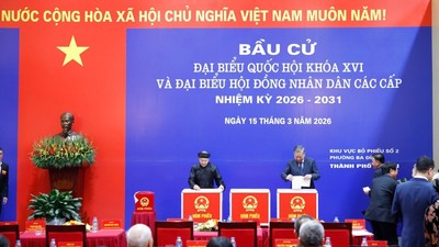 [Ảnh] Tổng Bí thư Tô Lâm tham gia bầu cử tại phường Ba Đình, Hà Nội