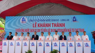BIWASE Long An khánh thành tuyến ống truyền tải nước sạch 19,6 km, vốn đầu tư 791 tỷ đồng tại Tây Ninh