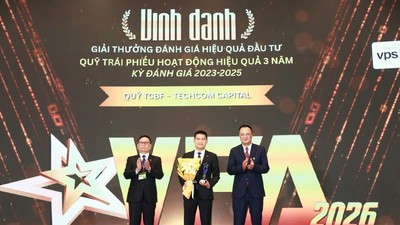 Ông Phí Tuấn Thành, Tổng giám đốc Techcom Capital nhận vinh danh từ Ban tổ chức