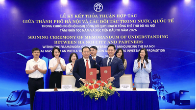 Ông Đoàn Ngọc Lưu, Phó Tổng Giám đốc Agribank và Sở Tài chính Hà Nội ký kết Biên bản ghi nhớ hợp tác, mở rộng cơ chế phối hợp trong nghiên cứu và phát triển các kênh huy động vốn trung, dài hạn phục vụ các dự án hạ tầng chiến lược của Thủ đô