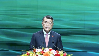 Thủ tướng Chính phủ Lê Minh Hưng phát biểu chỉ đạo tại Lễ công bố sản phẩm đạt Thương hiệu quốc gia Việt Nam lần thứ 10