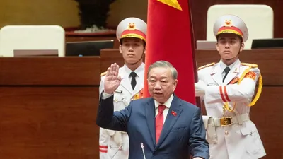 Tổng Bí thư, Chủ tịch nước Tô Lâm tại lễ tuyên thệ trước Quốc hội sáng 7/4 (Ảnh: Nguyễn Khánh)