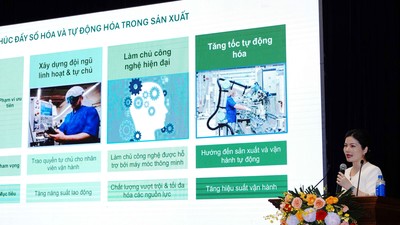 Bà Lê Thị Hoài Thương, Giám đốc Đối ngoại Nestlé Việt Nam chia sẻ tại hội thảo chuyên đề về phát triển ngành sữa