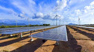 Một dự án điện gió. Ảnh Lê Toàn