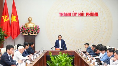 Ông Lê Tiến Châu, Bí thư Thành ủy Hải Phòng, Trưởng Ban Chỉ đạo thành phố chủ trì Hội nghị tổng kết