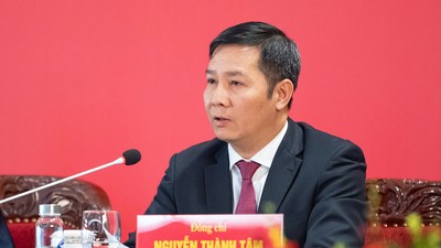 Phó trưởng Ban Tổ chức Trung ương Nguyễn Thành Tâm tại cuộc họp báo - Ảnh PT. 